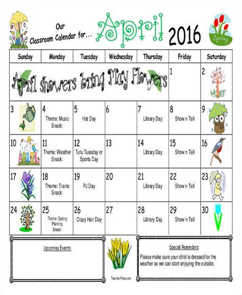 Classroom Calendar Printables - Calendar Templates