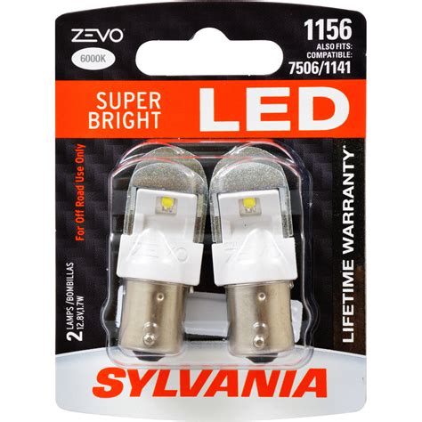 2-PK SYLVANIA 1156 ZEVO LED Super Bright 6000K Automotive Bulb - fits – BulbAmerica