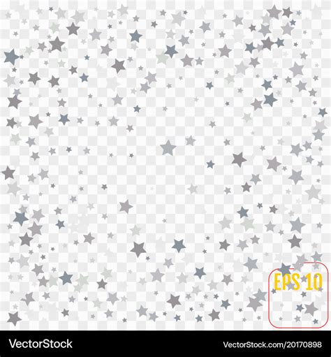 Silver stars on transparent background abstract Vector Image