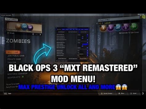 How to get a MXT Remastered Mod menu for Black Ops 3 2023 - YouTube