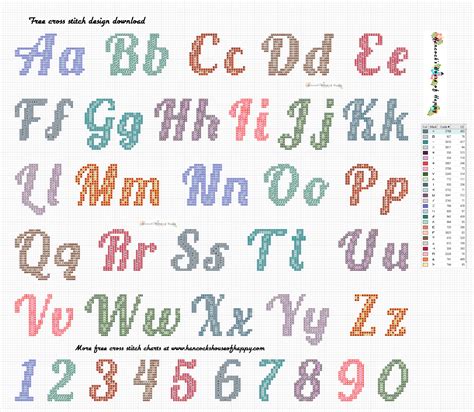 hancock's house of happy: Font Week! Vintage Rainbow Cross Stitch Font Free to Download