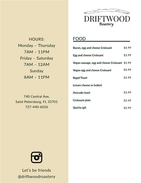 Our Menu - Driftwood Kava & Coffee Roastery