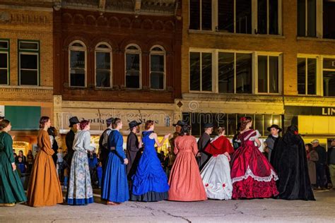 Night View of the Famous Guthrie Victorian Walk Editorial Photo - Image ...