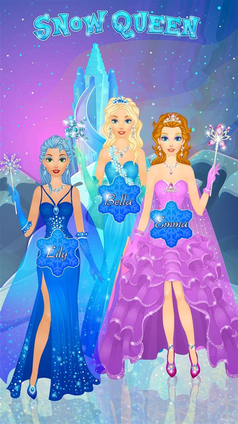 Snow Queen: Dress Up and Makeup princess makeover salon for girly girls who love fashion and ...