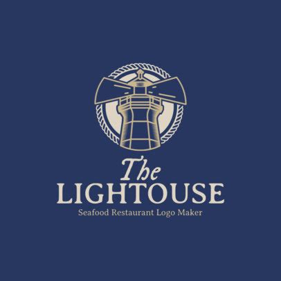 Placeit - Seafood Restaurant Logo Maker with Lighthouse Clipart