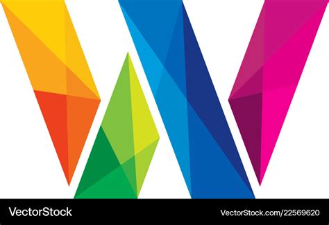 W colorful letter logo icon design Royalty Free Vector Image