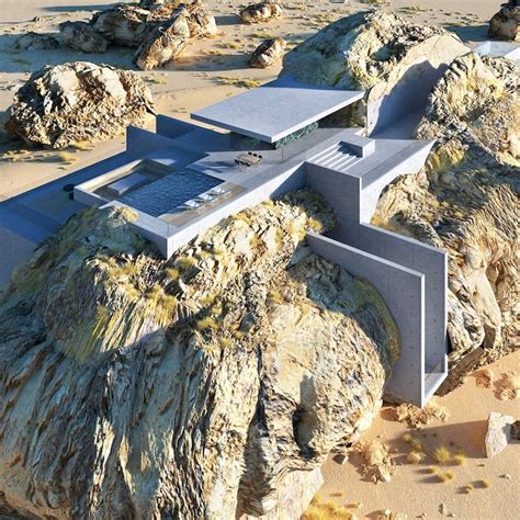 Modern Rock House Built Into the Side of an Enormous Boulder