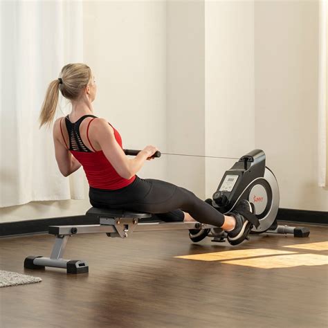 Sunny Health & Fitness Magnetic Rowing Machine - Silver