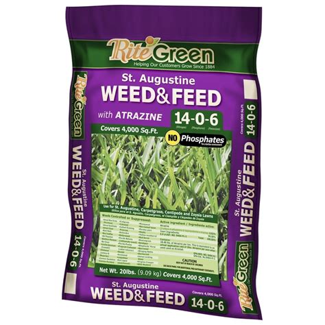 Rite Green St. Augustine Weed and Feed 20-lb Lawn Fertilizer (14-0-6) at Lowes.com