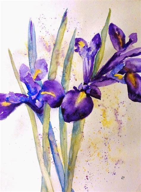 Watercolor Painting Of Irises at PaintingValley.com | Explore collection of Watercolor Painting ...