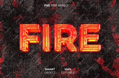 Premium PSD | Fire 3d editable text effect