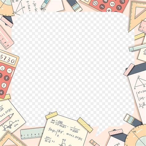 School Supplies Borders PNG Transparent, Creative Math School Supplies Border Elements ...