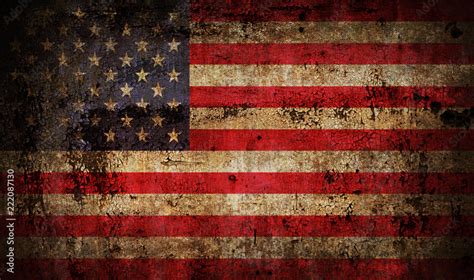 Old grunge USA flag Stock Illustration | Adobe Stock