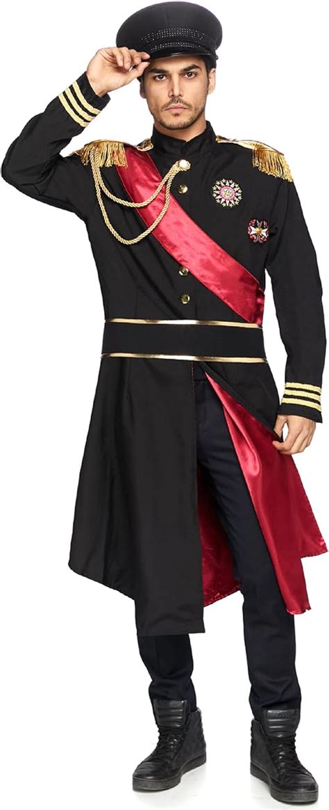 Leg Avenue Men's 2 Piece Military General Costume, Black, Medium/Large ...