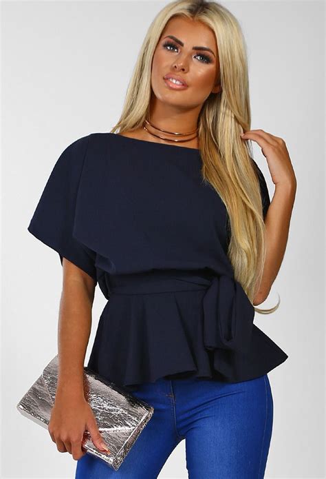 Glow On Fleek Navy Batwing Peplum Top | Tops, Peplum top, Fashion