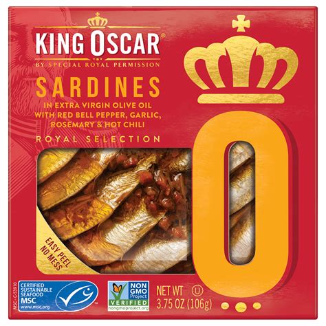 King Oscar, Sardines In Extra Virgin Olive Oil, With Red Bell Pepper, Garlic, Rosemary & Hot ...