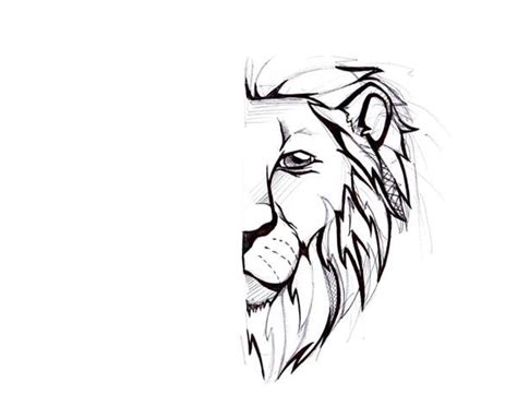 Half Man Half Lion Face Drawing - Goimages Base