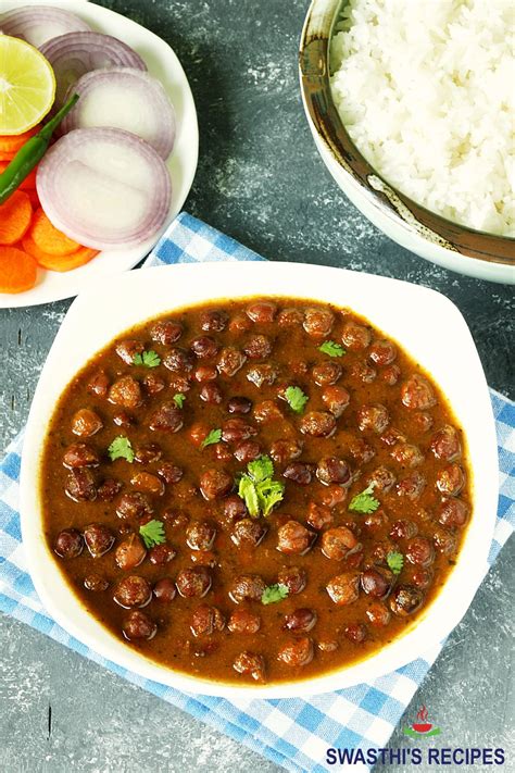 Kala Chana Recipe (Black Chickpeas Curry) - Swasthi's Recipes