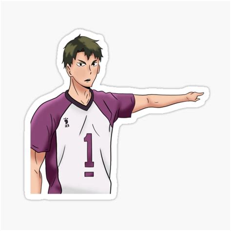 "Ushiwaka Pointing Sticker - Haikyuu!!" Sticker by JediPlatypi | Redbubble