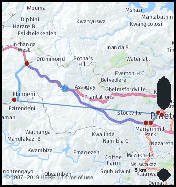 What is the drive distance from Hammarsdale South Africa to Pinetown South Africa? Google Maps ...