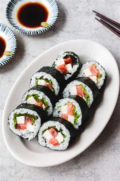 Salmon Roll with Cream Cheese (Japanese Maki Sushi Recipe) - Chef JA Cooks