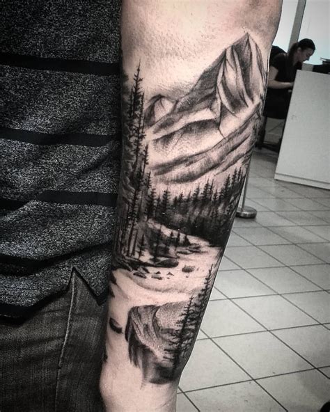 101 Amazing Mountain Tattoo Ideas You Need To See! | Tree sleeve tattoo, Mountain sleeve tattoo ...