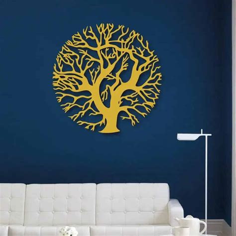 Circle Bare Tree Wall Art for Home Decor Laser Cut CDR File Free ...