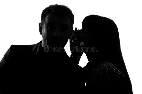 One Couple Man and Woman Whispering at Ear Stock Image - Image of ...