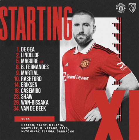 CONFIRMED LINE-UP: United vs Bournemouth - Republik Of Mancunia: A Manchester United Blog