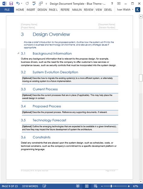 Design Document Templates (MS Word/Excel) + Data Dictionary – Templates, Forms, Checklists for ...