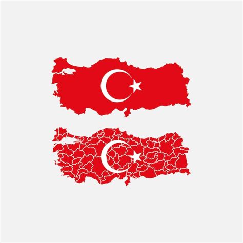 Premium Vector | Turkey flag map vector illustration