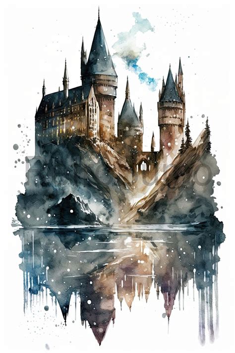 hog potter's castle is shown in this watercolor painting