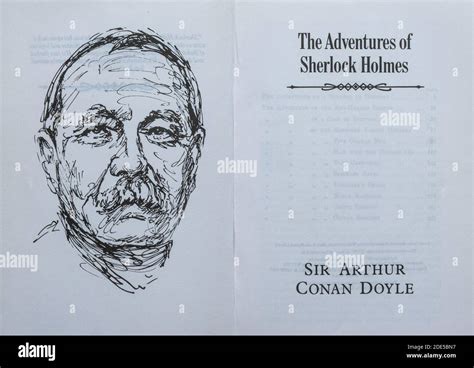 The Adventures of Sherlock Holmes book - novel by Sir Arthur Conan Doyle. Title page and drawing ...