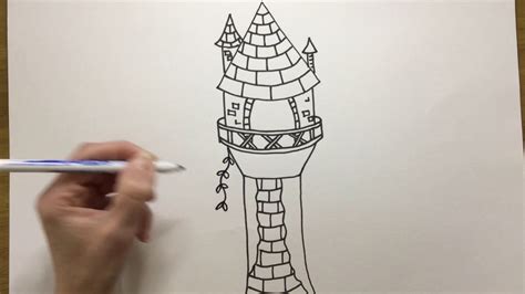 How to draw Rapunzel's tower - YouTube