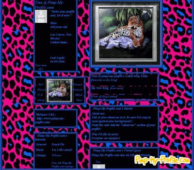 Pink Leopard print Myspace Layouts - Pimp-My-Profile.com