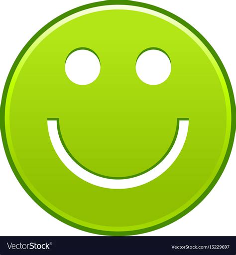 Green smiling face cheerful smiley happy emoticon Vector Image