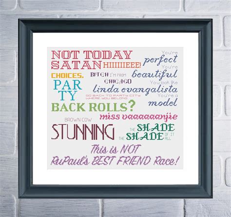 Rupaul's Drag Race Iconic Quotes Cross Stitch Pattern PDF - Etsy