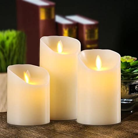 Flameless Candles Battery Operated Pillar Real Wax Flickering Moving ...