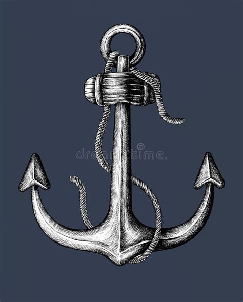 Hand Drawn Metal Shank Anchor Stock Illustration - Illustration of navy, equipment: 114899540