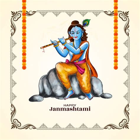 Premium Vector | Happy janmashtami lord krishna birth festival cultural background vector