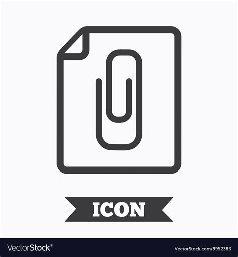 File annex icon paper clip symbol Royalty Free Vector Image