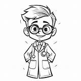 Cartoon Doctor Coloring Page With Glasses Outline Sketch Drawing Vector  sketch template