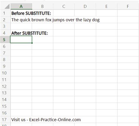 SUBSTITUTE | Excel Practice Online