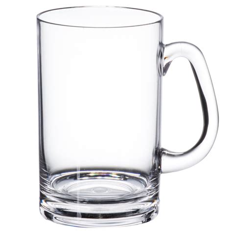 GET SW-1464-CL 20 oz. Clear Plastic Beer Mug with Handle - 24/Case