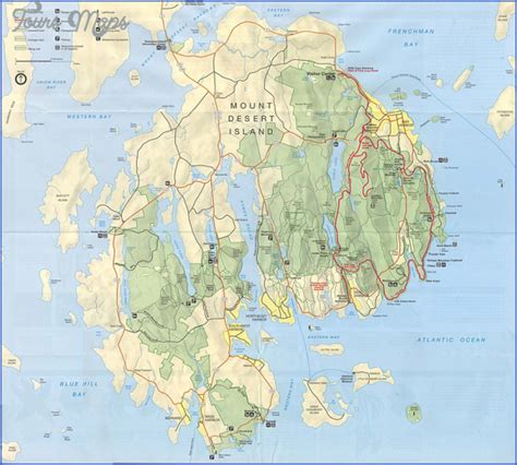 Acadia National Park Hiking Map - ToursMaps.com