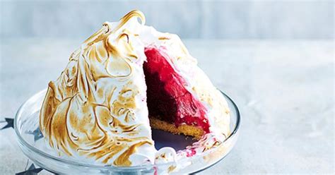 Raspberry-chocolate bombe Alaska recipe | Gourmet Traveller