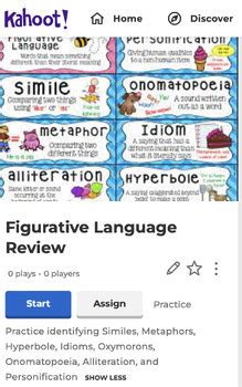 Figurative Language Kahoot Bundle by Ms Reginas Way | TPT