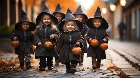 Premium AI Image | arafed image of a group of children dressed in ...