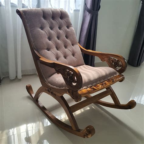 Rocking chair made from kayu Jati, Furniture & Home Living, Furniture ...