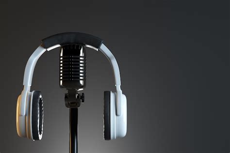 Premium Photo | Headphones and mic studio concept